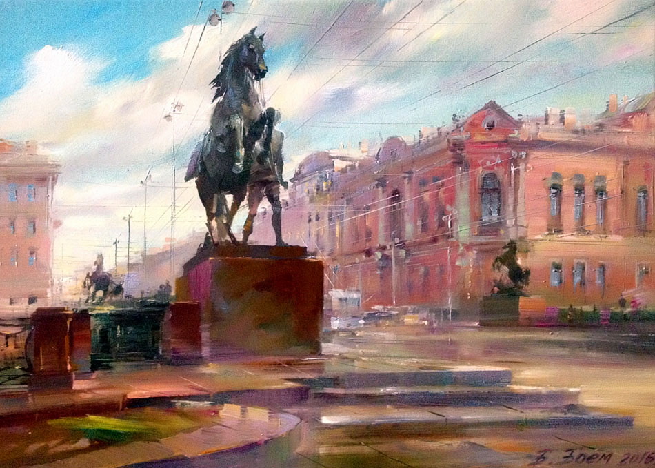 Рисунок аничкова моста